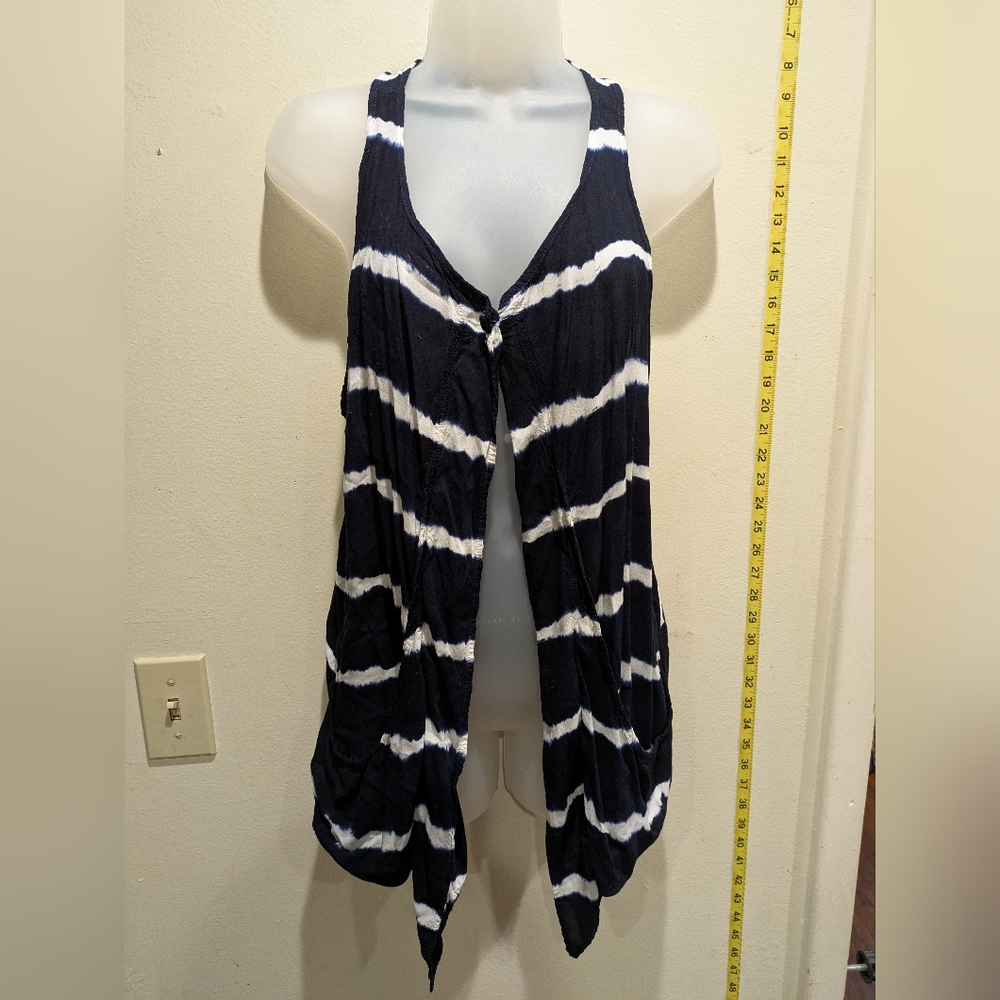 Hard Tail Black and White Striped Blouse Size Medium